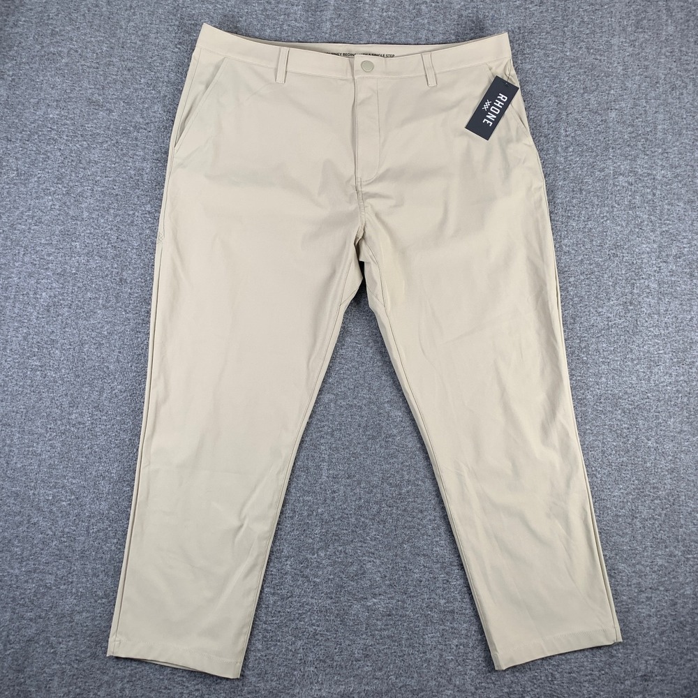Rhone Pant Men 40x27 Commuter Pant Slim Khaki Trousers Modern NEW
